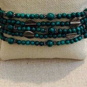 Turkish Jewelry | Bracelet | Vintage Turkish Silver & Green Bracelet